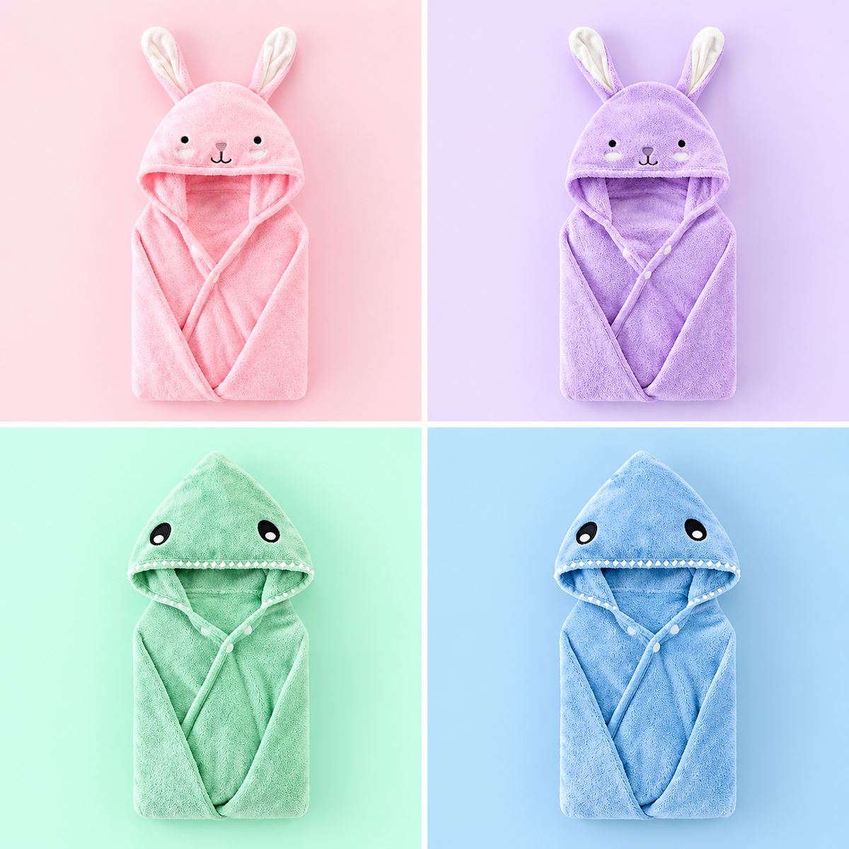 TidyPaw Baby Hooded Towel - Soft Animal Bath Towel for Kids